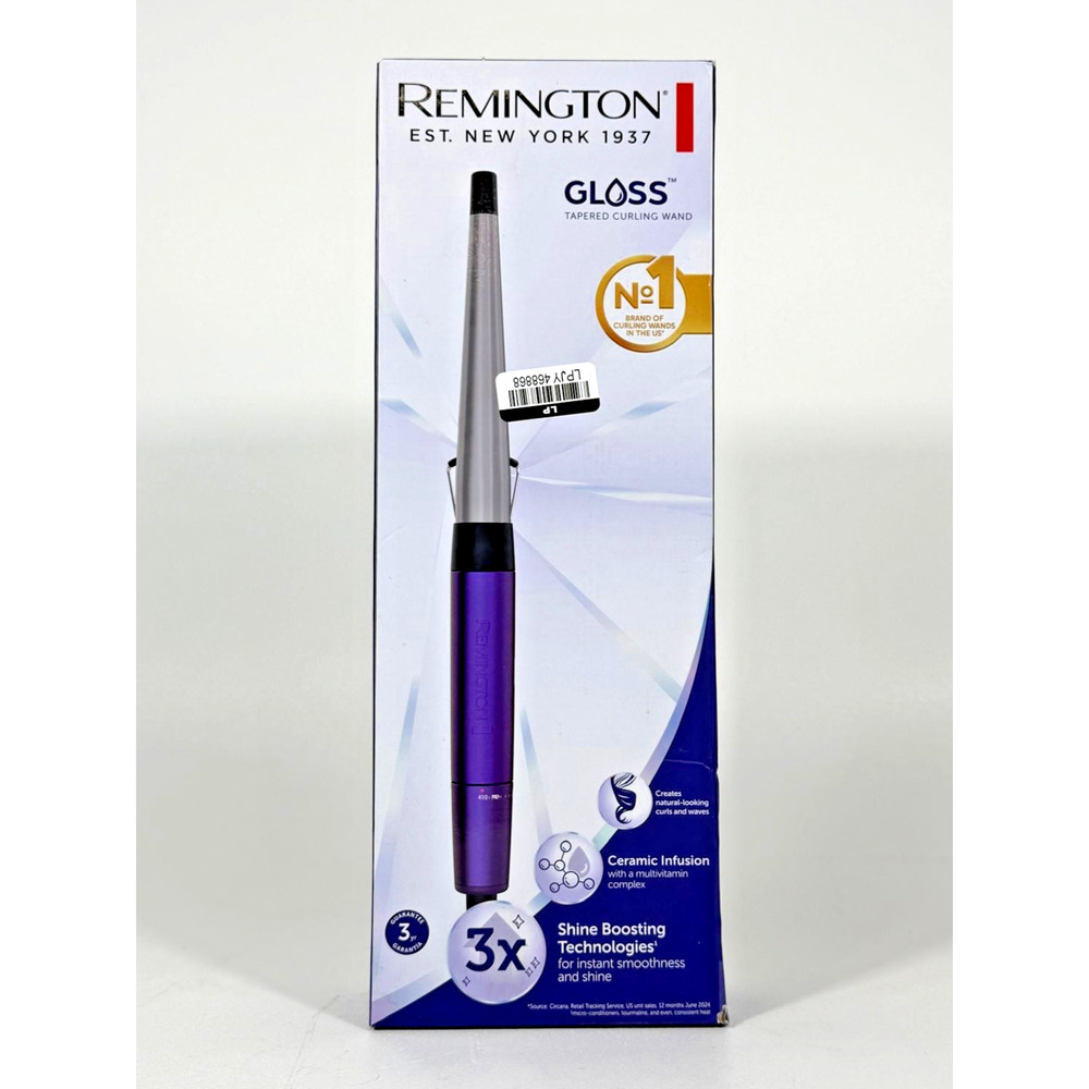 Remington Gloss Tapered Curling Wand - ½"-1" Ceramic Infused Barrel - NIB